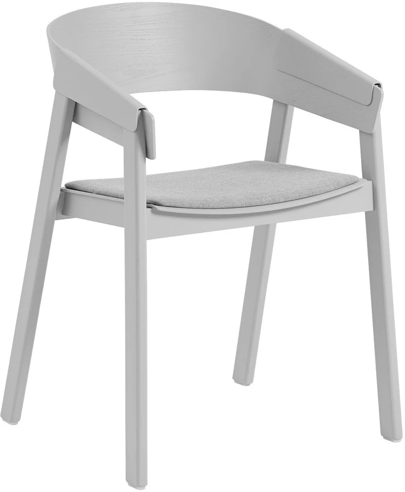 Fauteuil en chêne gris et assise textile Cover - Muuto