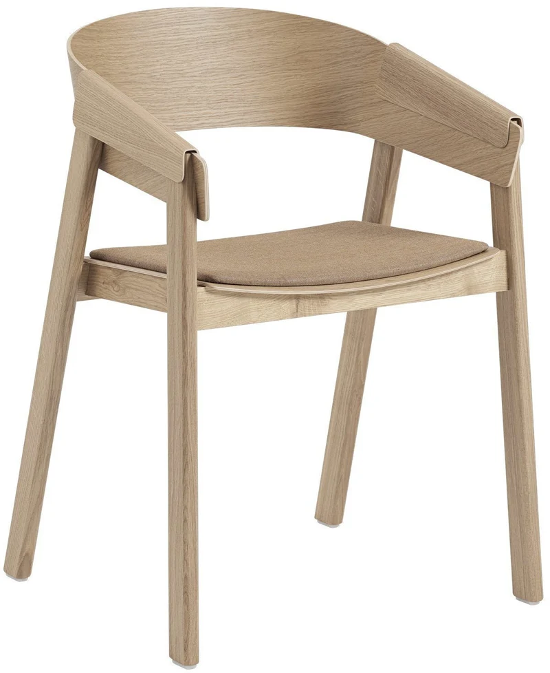 Fauteuil en chêne naturel et assise textile Cover - Muuto