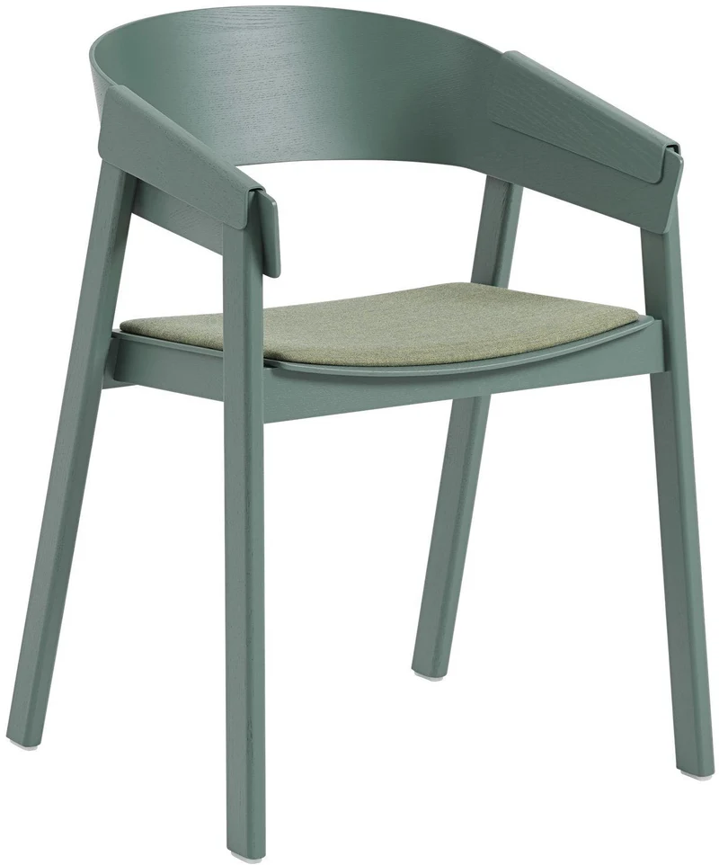 Fauteuil en chêne vert et assise textile Cover - Muuto