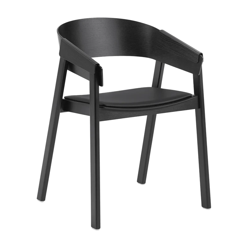 Fauteuil en chêne noir et assise en cuir Cover - Muuto