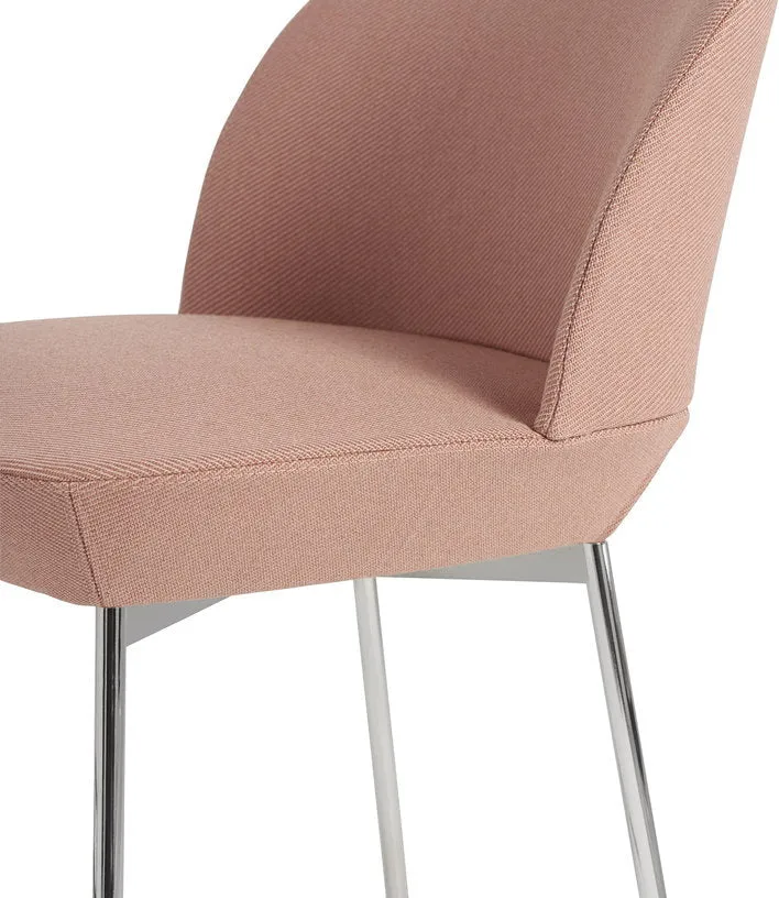 Chaise de bar 75 cm rose et pieds chrome Oslo - Muuto