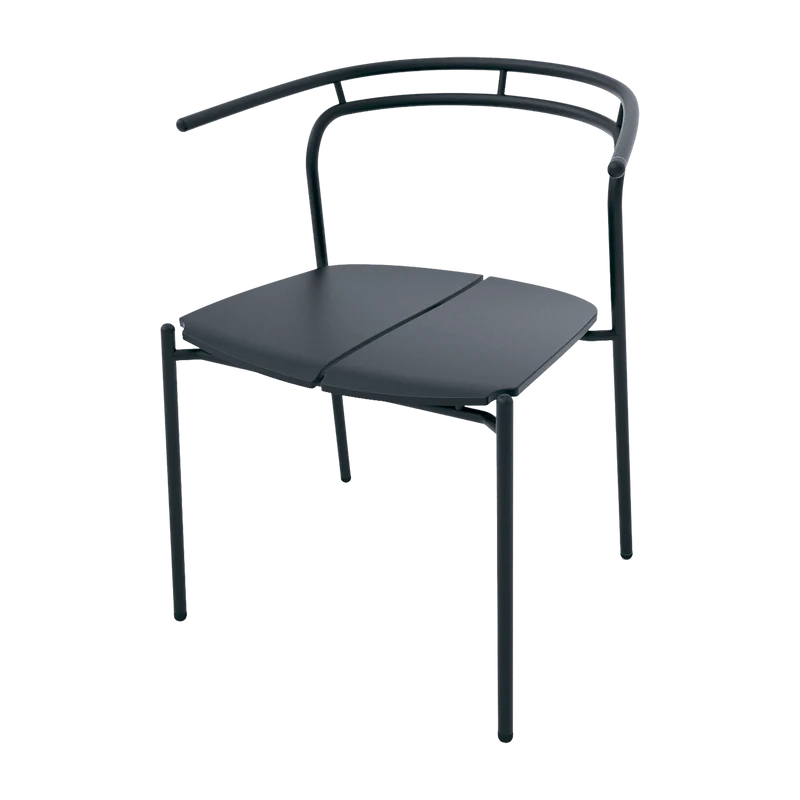 Chaise avec accoudoirs en acier noir Novo - Aytm