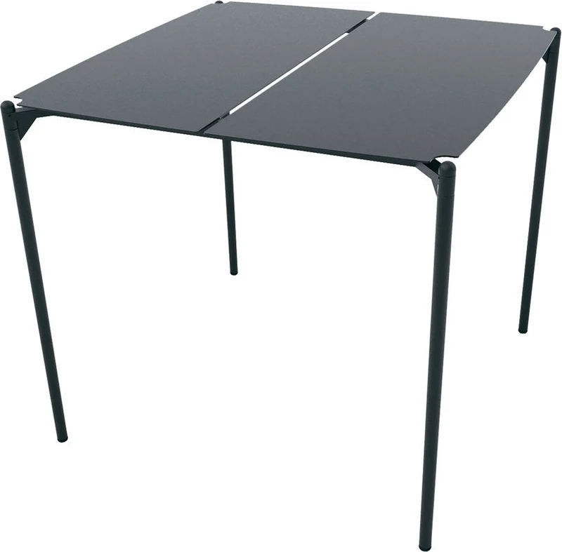 Table à manger carrée en acier noir 80 x 80 cm Novo - Aytm