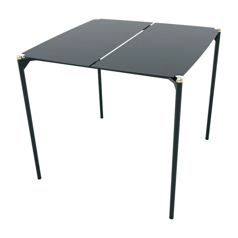 Table à manger carrée noire et dorée Novo - Aytm