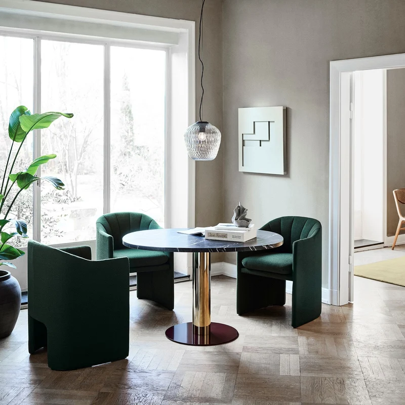 Chaise en laine vert Loafer SC24 - &tradition