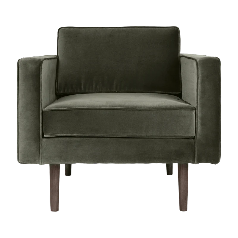 Fauteuil en velours vert Wind - Broste Copenhagen
