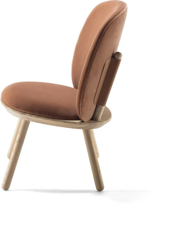 Fauteuil en velours terracotta Naïve - EMKO