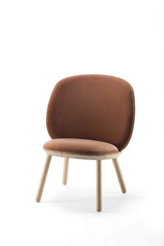 Fauteuil en velours terracotta Naïve - EMKO