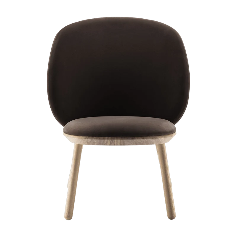 Fauteuil en velours marron Naïve - EMKO