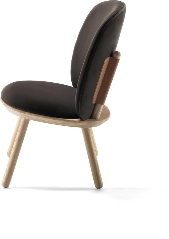 Fauteuil en velours marron Naïve - EMKO