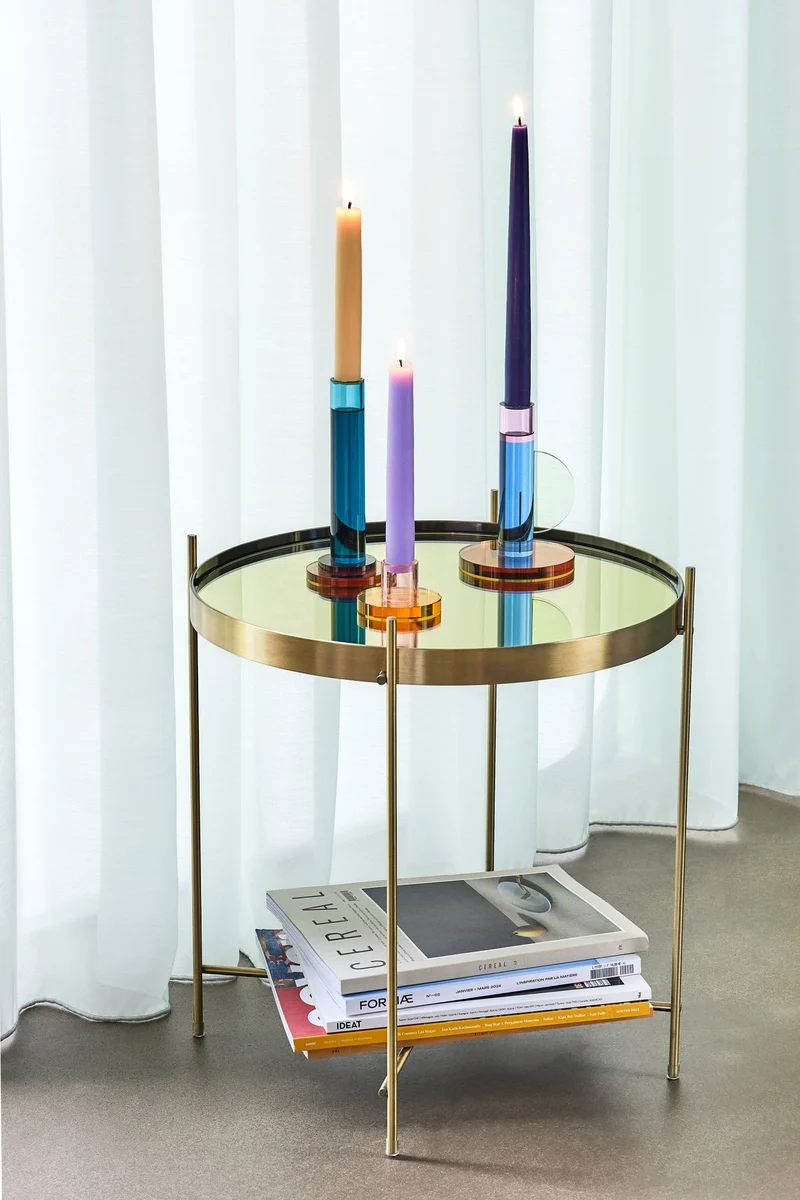 Table d'appoint ronde en métal doré - Hübsch