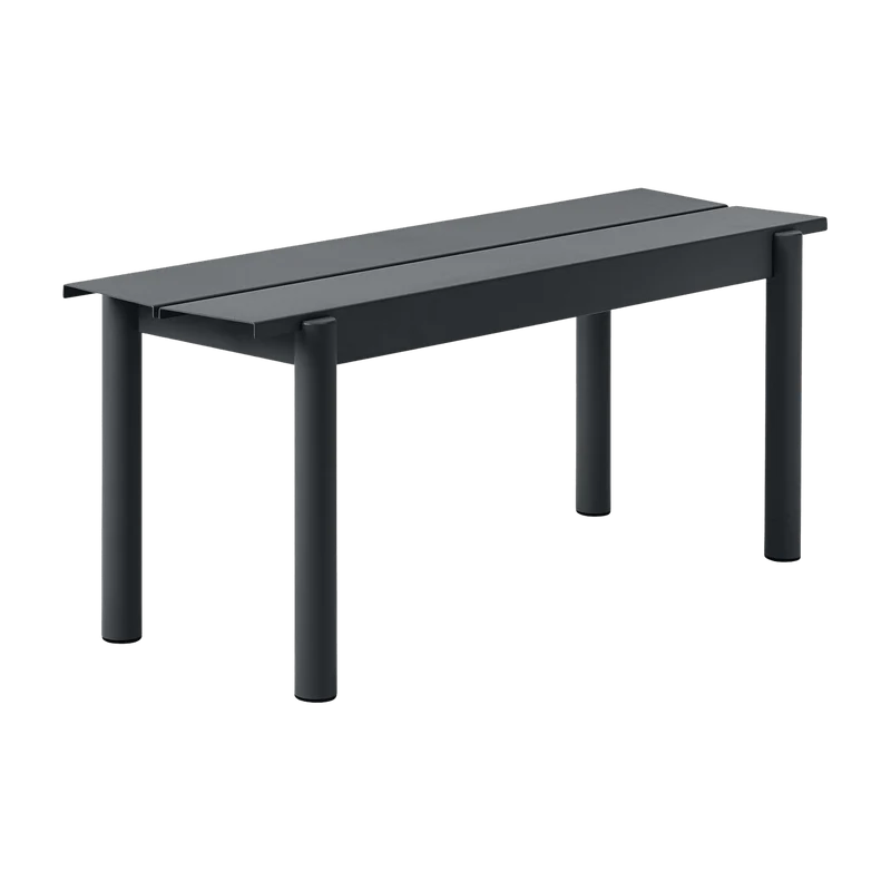 Banc d'extérieur en acier noir 110 x 34 cm Linear - Muuto