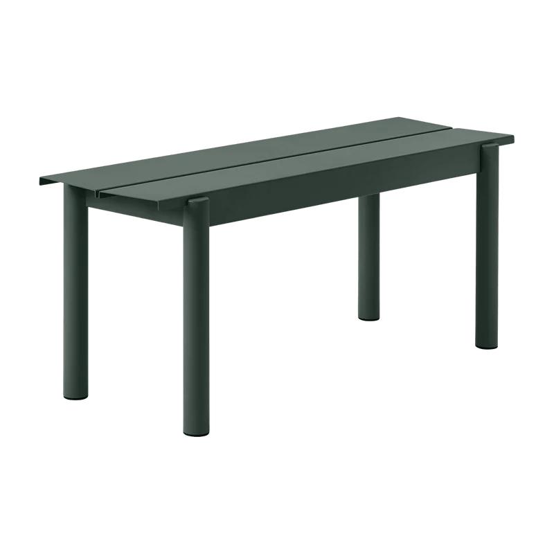 Banc d'extérieur en acier vert foncé 110 x 34 cm Linear - Muuto