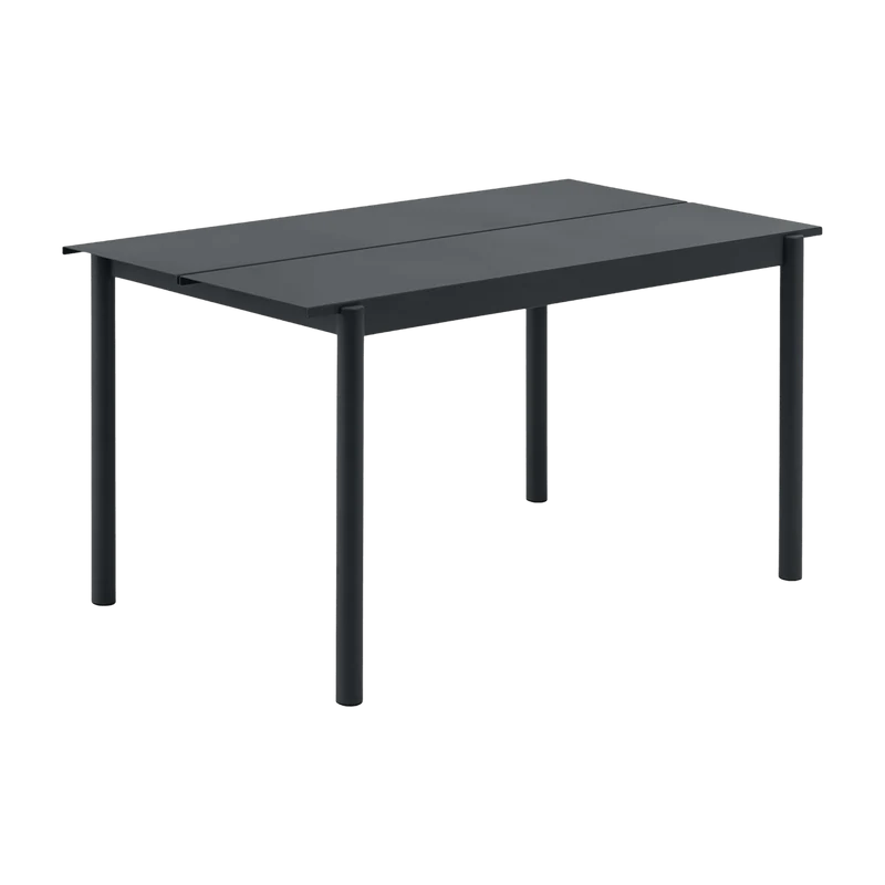 Table d'extérieur en acier noir 140 x 75 cm Linear - Muuto