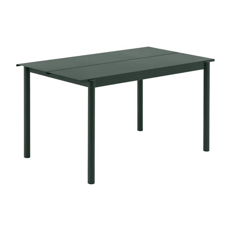 Table d'extérieur en acier vert foncé 140 x 75 cm Linear - Muuto