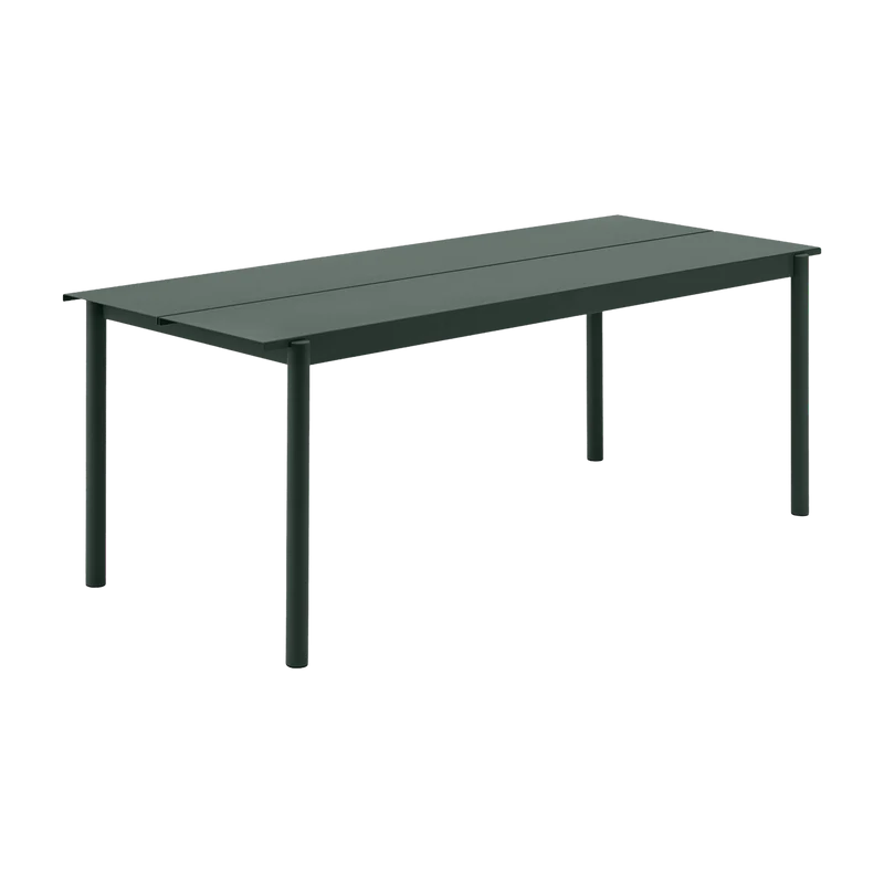 Table d'extérieur en acier vert foncé 200 x 75 cm Linear - Muuto