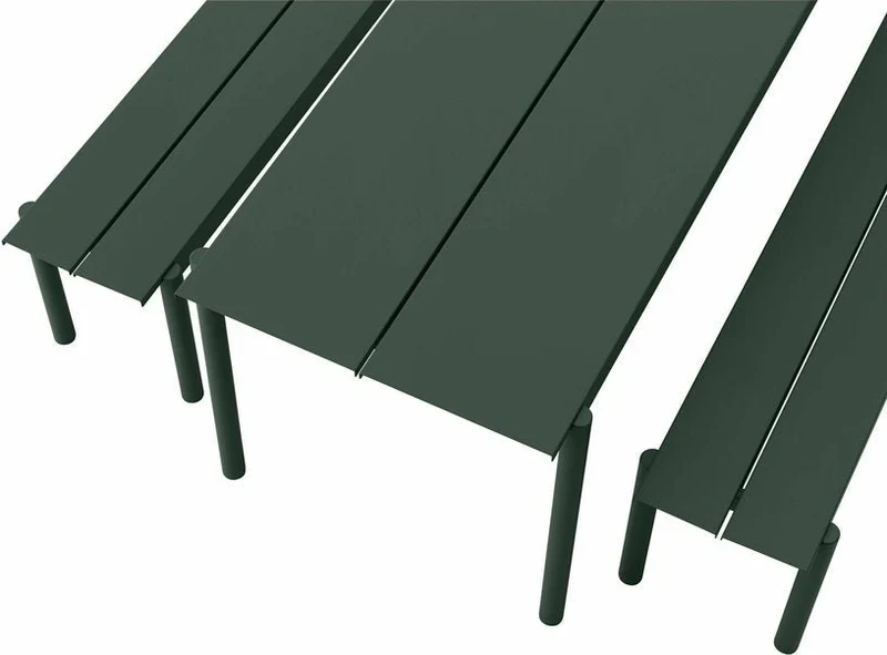 Table d'extérieur en acier vert foncé 200 x 75 cm Linear - Muuto