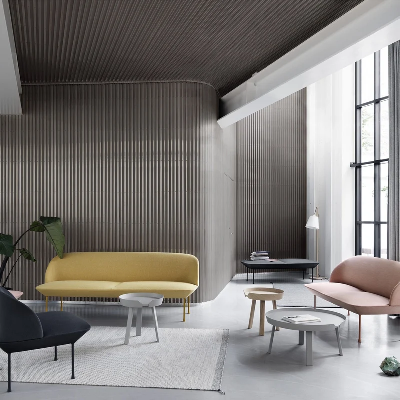 Canapé 3 places gris clair Oslo - Muuto