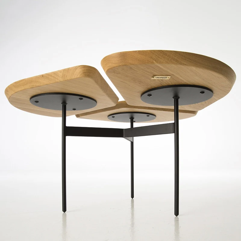 Table basse ronde en chêne naturel 70×70×36 cm Miss Trèfle S - Airborne