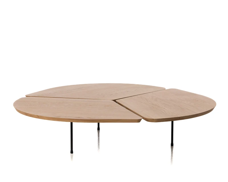 Table basse ronde en chêne naturel 120×120×36 cm Miss Trèfle XXL - Airborne