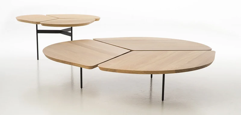 Table basse ronde en chêne naturel 120×120×36 cm Miss Trèfle XXL - Airborne