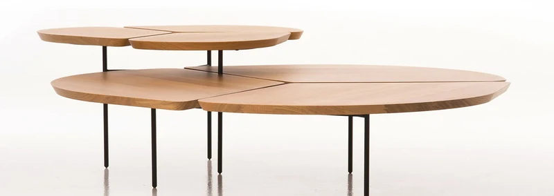 Table basse ronde en chêne naturel 120×120×36 cm Miss Trèfle XXL - Airborne