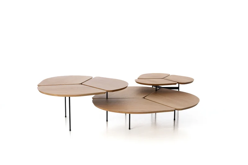 Table basse ronde en chêne naturel 120×120×36 cm Miss Trèfle XXL - Airborne