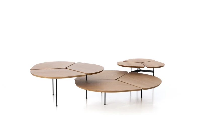 Table basse ronde en chêne naturel 120×120×36 cm Miss Trèfle XXL - Airborne
