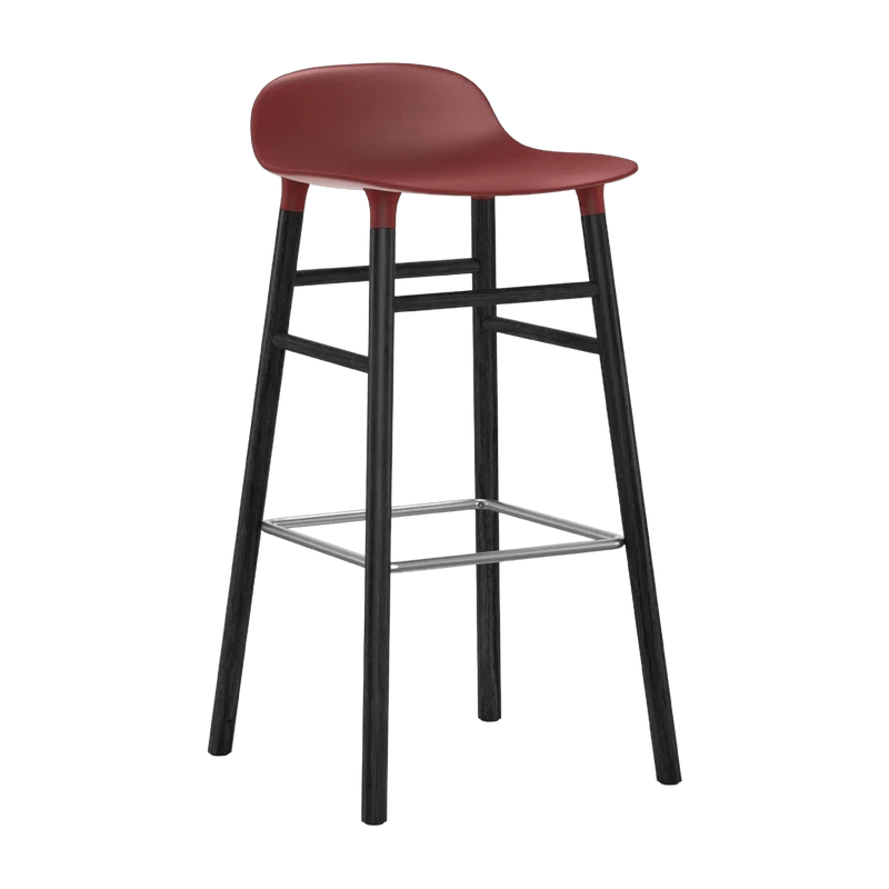 Tabouret de bar en bois noir et pp rouge 75 cm Form - Normann Copenhagen