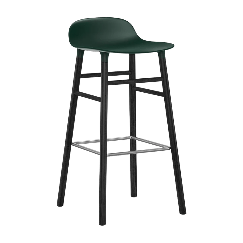 Tabouret de bar en bois noir et pp vert 75 cm Form - Normann Copenhagen