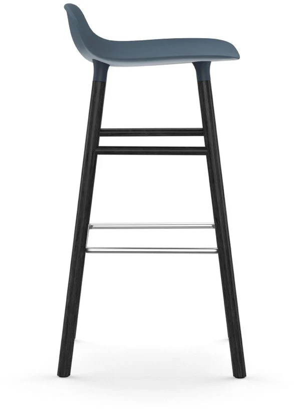 Tabouret de bar en bois noir et pp bleu 75 cm Form - Normann Copenhagen