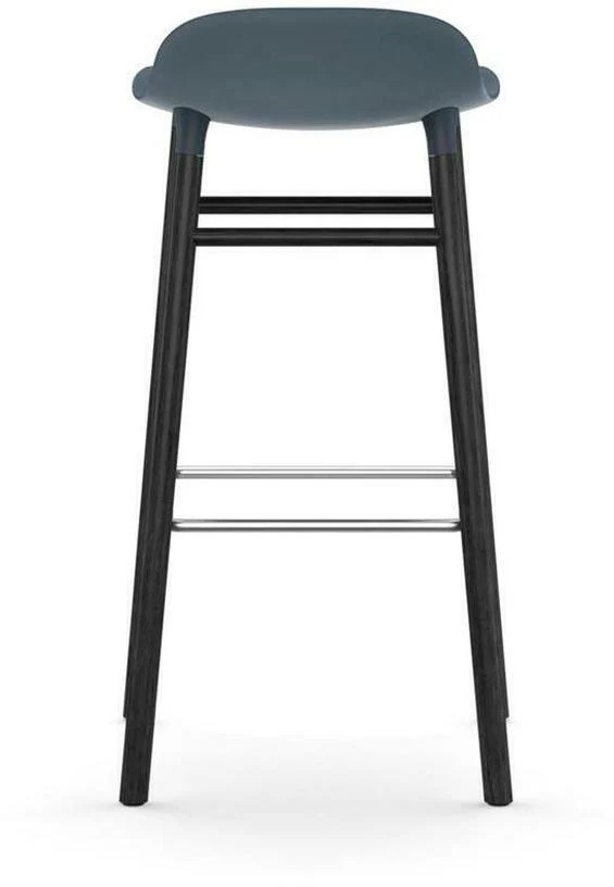 Tabouret de bar en bois noir et pp bleu 75 cm Form - Normann Copenhagen