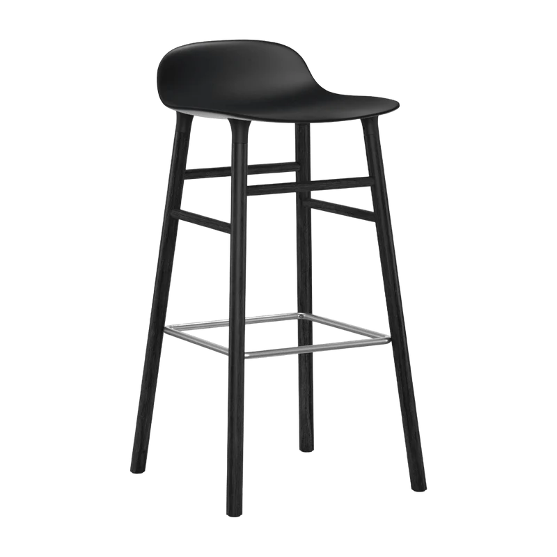 Tabouret de bar en bois noir et pp noir 75 cm Form - Normann Copenhagen