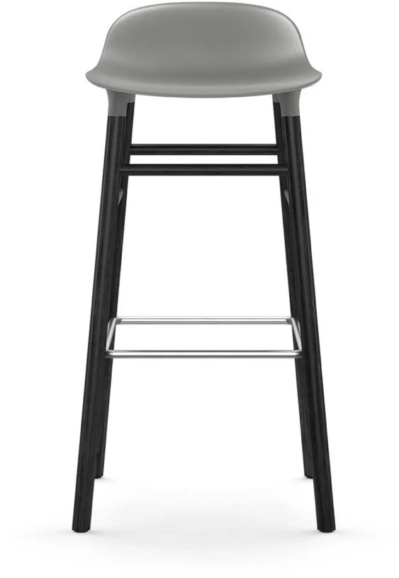 Tabouret de bar en bois noir et pp gris 75 cm Form - Normann Copenhagen