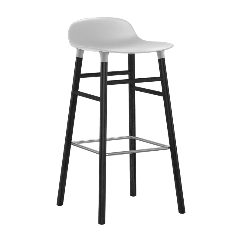 Tabouret de bar en bois noir et pp blanc 75 cm Form - Normann Copenhagen