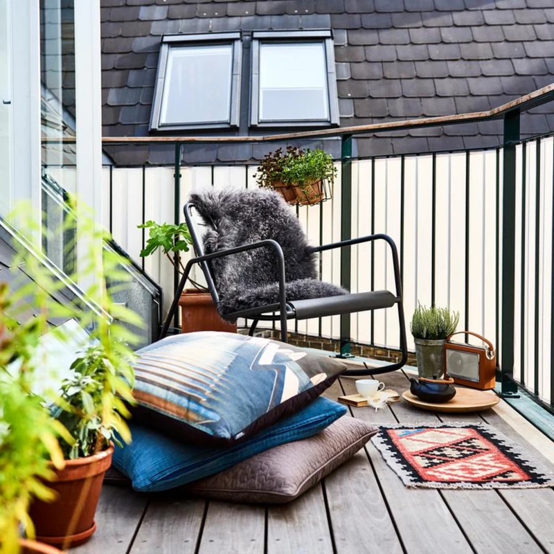 Fauteuil Rocking Chair en aluminium noir Copenhagen - Cane-Line