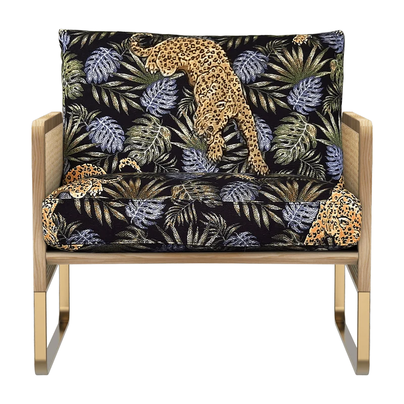 Fauteuil en chêne Jungle Leopard Cannage - RED Edition