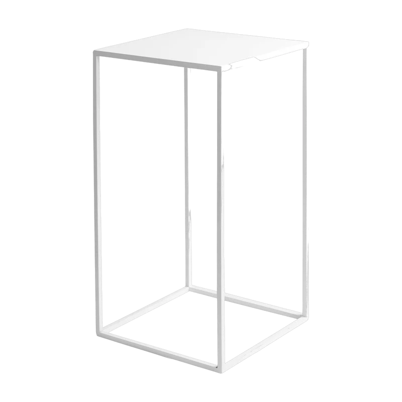 Table d'appoint carrée blanche en métal Tensio - Custom Form