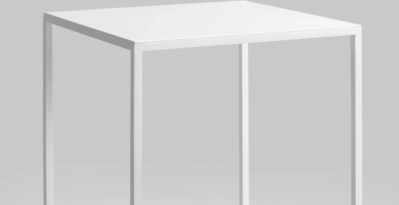 Table d'appoint carrée blanche en métal Tensio - Custom Form