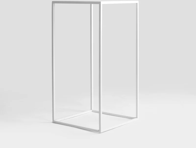 Table d'appoint carrée blanche en métal Tensio - Custom Form