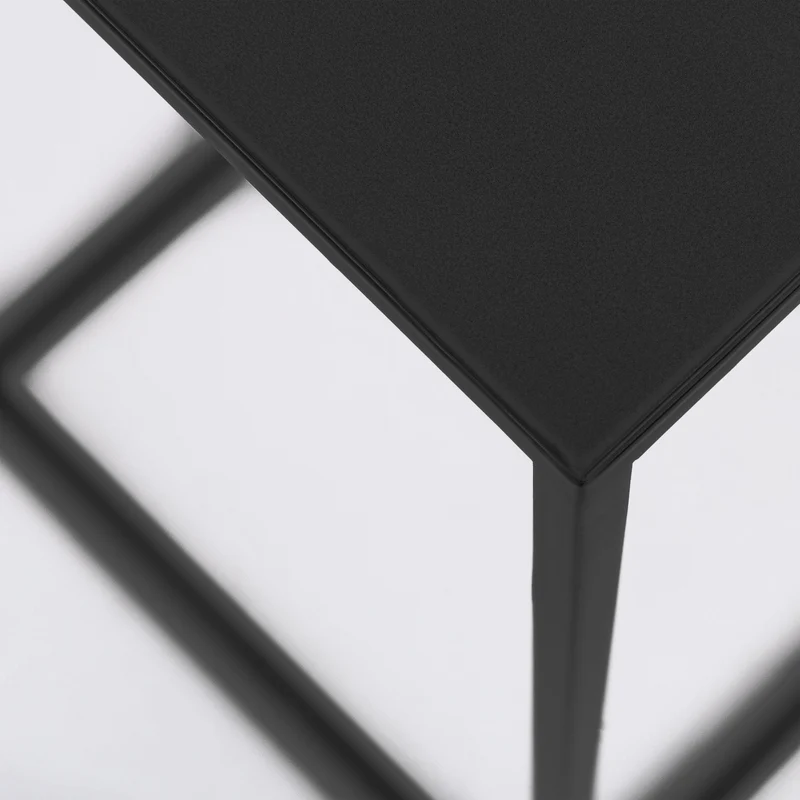 Table d'appoint carrée noire en métal Tensio - Custom Form