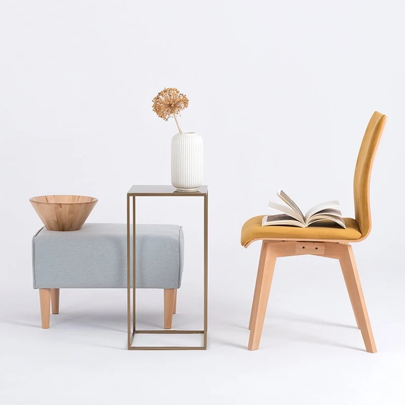 Table d'appoint carrée gold en métal Tensio - Custom Form
