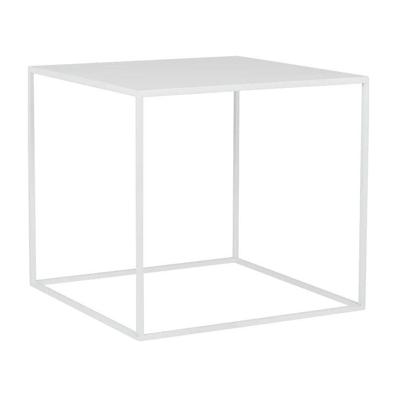 Table d'appoint carré blanche en métal Tensio - Custom Form