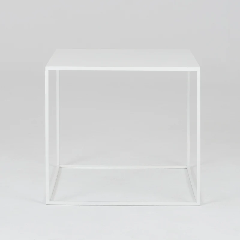 Table d'appoint carré blanche en métal Tensio - Custom Form