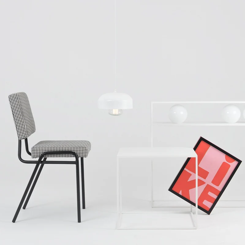 Table d'appoint carré blanche en métal Tensio - Custom Form