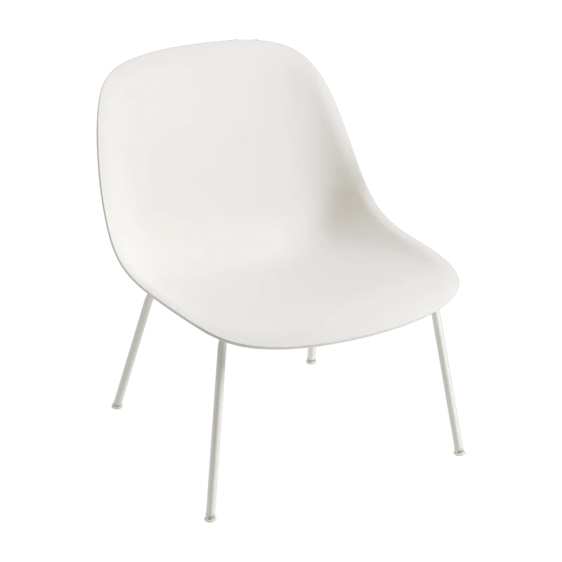 Chaise lounge blanche piétement tubes Fiber - Muuto