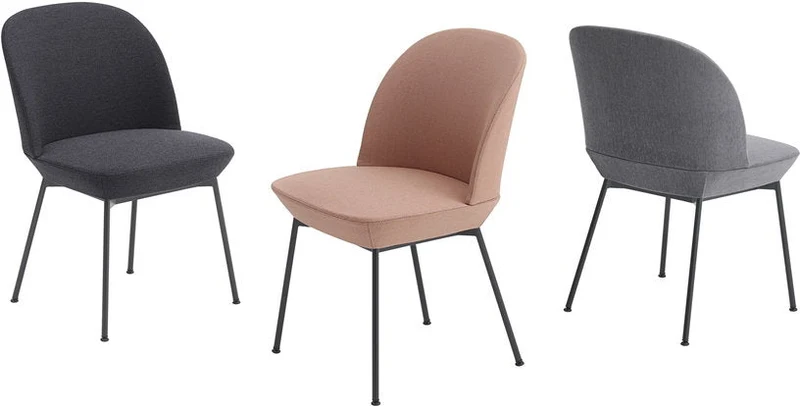 Chaise gris beige et pieds chrome Oslo - Muuto