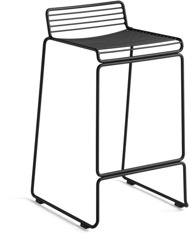 Chaise de bar en métal noir 65 cm Hee - HAY
