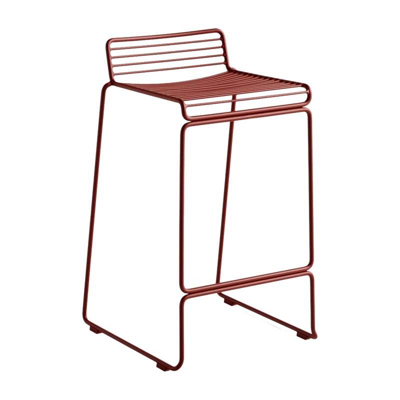 Chaise de bar en métal rouge 65 cm Hee - HAY