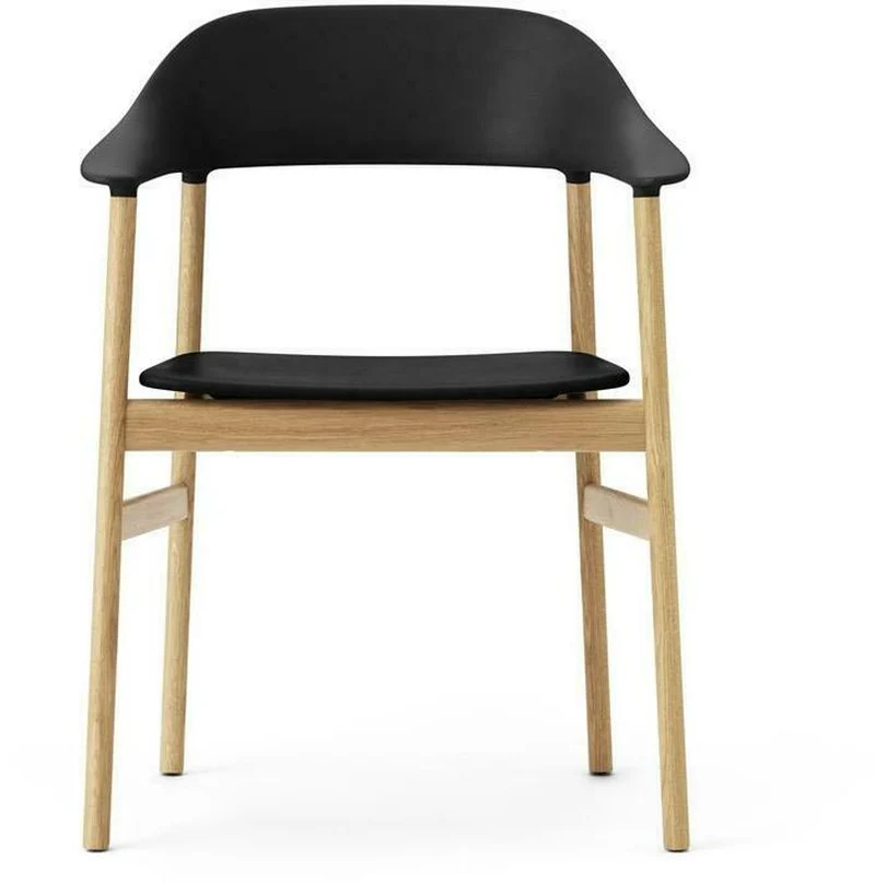 Chaise avec accoudoirs en chêne et polypropylene noir Herit noir - Normann Copenhagen
